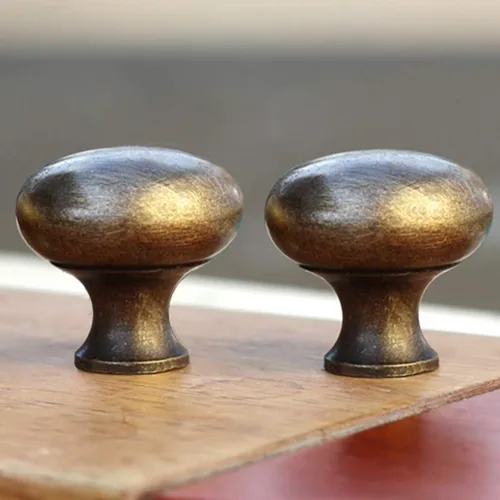 Miniatura 4 de 4 pomos de latón macizo, cajones antiguos, tiradores pequeños, mango minimalista moderno (bronce antiguo)