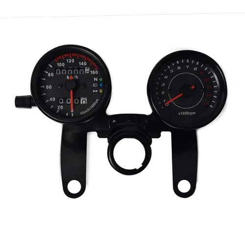 0061 1 unids motocicleta velocímetro odómetro 1 unids tacómetro con soporte 12v 2.559 in universal para Honda Yamaha Suzuki Kawasaki negro