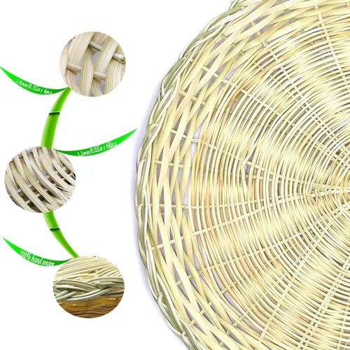 Miniatura 3 de BB HOME, ZHONGER BHO - Soporte para platos de papel de bambú tejido a mano, 10 pulgadas, juego de 4 para picnic, fiesta en casa y comedor diario