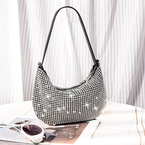 Miniatura 2 de Montana West Bolsa de lentejuelas brillantes para fiesta de noche, bolsa de diamantes de imitación, bolso de mano cruzado para mujer