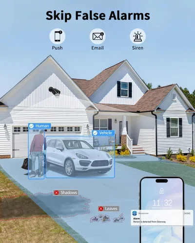Miniatura 7 de Sistema de cámara de seguridad para exteriores con cable 4K Ultra HD y visión nocturna IR de 100 pies, cámaras POE para seguridad del hogar, kit