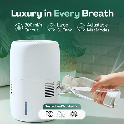 Miniatura 6 de Humidificadores evaporativos inteligentes para dormitorio con control de aplicación y tanque de 3 litros, sin niebla, sin polvo blanco
