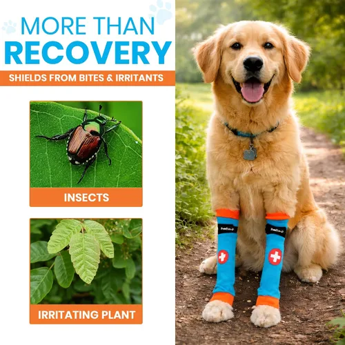 Miniatura 8 de PawFlex Comfy Paws - Leggings protectores antideslizantes de algodón para perros Funda médica para mascotas para patas de perros con agarre