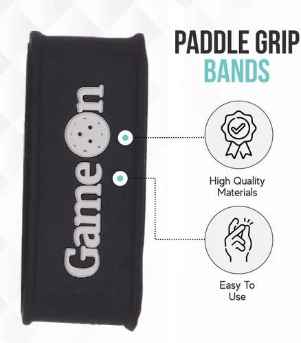 Miniatura 6 de Palms-O-Aces Juego de 3 bandas de agarre para paleta de pickleball – Bandas de silicona para paletas de pickleball para asegurar sobreempuñaduras e