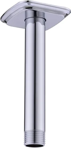 Miniatura 9 de Brazo de ducha con brida de acero inoxidable de 4 pulgadas, extensión recta montada en el techo para cabezal de ducha de lluvia superior, níquel