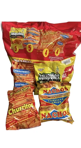 Miniatura 2 de DIANA MIX JALAPEÑOS NACHOS CHURRITOS Y QUESITOS PROCDUCRO SALVADOREÑO 18BOLSAS