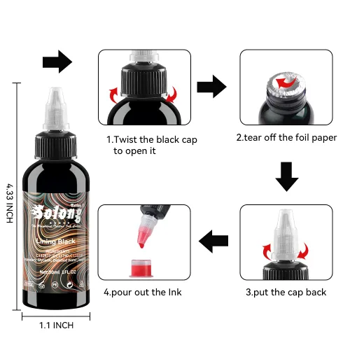 Miniatura 4 de Solong Tattoo Ink - Juego de 16 colores de tinta de tatuaje, kit de pigmentos de 1 oz (1.0 fl oz) para kit de tatuaje, juego de tinta de tatuaje