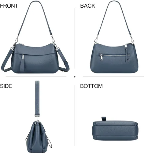 Miniatura 36 de Over Earth Genuine Leather Crossbody Bags for Women Small Hobo Handbags Shoulder Purses with 2 Detachable Straps