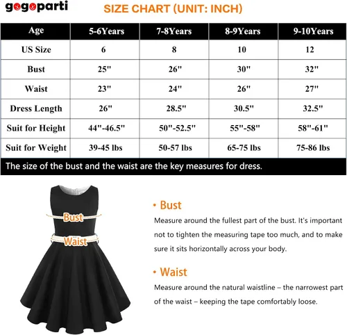 Miniatura 6 de gogoparti Vestido vintage para niñas, vestidos para ocasiones especiales con collar, vestido de lunares para niños, vestido de fiesta retro