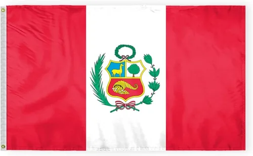 Miniatura 6 de AGAS - Mini Perú de 12 x 18 pulgadas con sello oficial de bandera de nailon pesado, ojales de latón y bordes de doble costura Bandera de Perú de 12