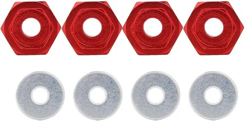 Dilwe 4PCS Metal RC Wheel Hex Hubs 0.472 in a 0.669 in Adaptador para HSP 1/10 Vehículo de Carretera Eléctrico Camión (Rojo)