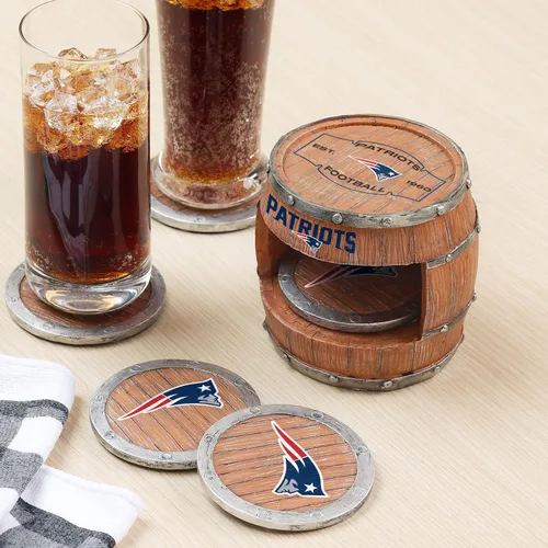 Miniatura 2 de FOCO NFL Team Logo 5-Pack Barrel Beverage Drink Coaster Set