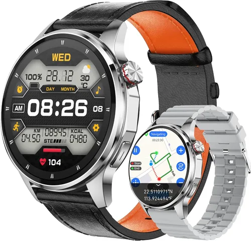 Miniatura 9 de Reloj inteligente para hombre con GPS integrado (respuesta/hacer llamadas/texto), reloj inteligente AI de 1.46 pulgadas para teléfonos
