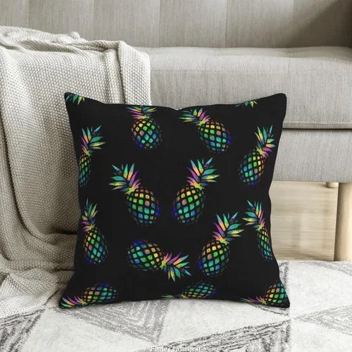 Funda de almohada decorativa de piñas al revés, fundas de cojín cuadradas estándar para sofá, sala de estar, cama, 18 x 18 pulgadas, color rosa