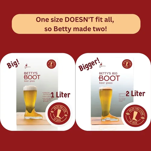 Miniatura 8 de Big Betty Das Boot - Taza de cristal para botas de cerveza para celebración del Oktoberfest, día de San Patricio, despedidas de soltero/despedida