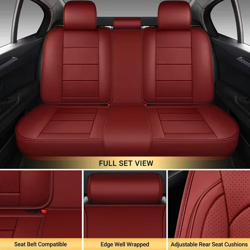 Miniatura 5 de AOOG - Fundas de cuero para asiento de automóvil con organizador de asiento trasero de automóvil, universal para vehículos automotores, la mayoría