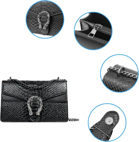 Miniatura 6 de HELFNE Bolsos de noche y embragues para mujer, bolsos cruzados de moda con cadena, bolsos de mano, lindos bolsos veganos y bolso de hombro