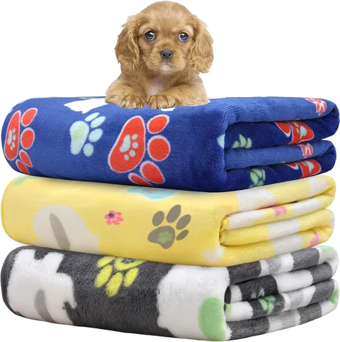 Miniatura 33 de Rezutan 1 paquete de 3 mantas para perros grandes, 41x31 pulgadas para mantas suaves y mullidas para mascotas y gatos de tamaño mediano, reversibles