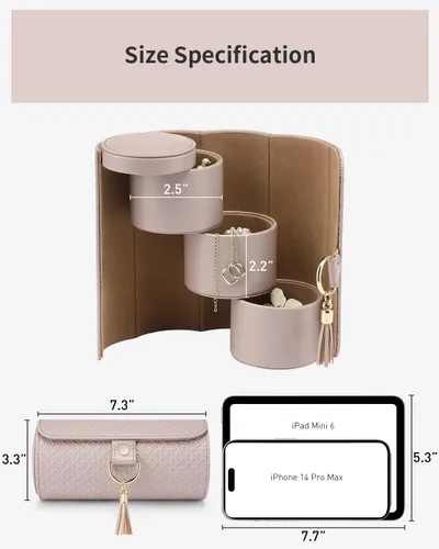 Miniatura 44 de Vlando Viaggio - Joyero pequeño, caja de almacenamiento para accesorios de viaje