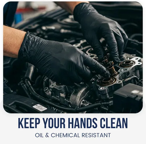 Miniatura 5 de CLEAN SPACE PROJECT CSP Black Nitrile Food Safe Gloves - Heavy Duty 5.5 Mil, Disposable cleaning Nitrile gloves - Latex Free Powder Free