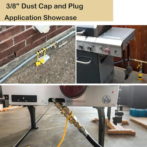 Miniatura 6 de Paquete de 8 tapones antipolvo y tapa para enchufe para adaptador de conexión rápida de propano RV de 1/4 pulgadas para manguera de propano, 0.47