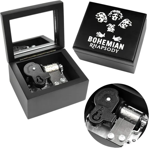 Miniatura 18 de Sinzyo Caja de Música de Madera Tallada de Cuerda Caja Musical Regalo para Navidad, Cumpleaños, Día de San Valentín