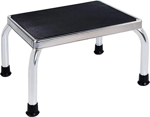 Miniatura 9 de Vaunn Taburete médico con asa y plataforma de goma antideslizante, taburete ligero y resistente para niños, adultos y personas mayores, cromado