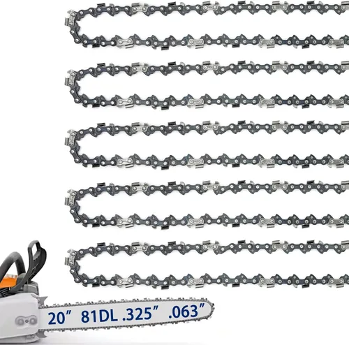 Miniatura 8 de Paquete de 5 cadenas de motosierra de 12 pulgadas, 45 eslabones de transmisión, paso LP de 3/8", calibre de 0.050", compatible con ECHO CS-271T