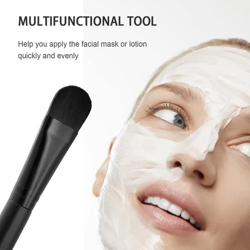 Miniatura 2 de Cepillo de aplicación de máscara facial, cerdas negras suaves y flexibles, cepillo de fibra hecha a mano, herramienta cosmética para loción