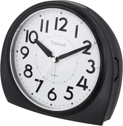 Miniatura 4 de Tinload Reloj despertador analógico grande de 5.5 pulgadas, silencioso, sin tictac, despertador suave, sonidos de pitido, aumento de volumen