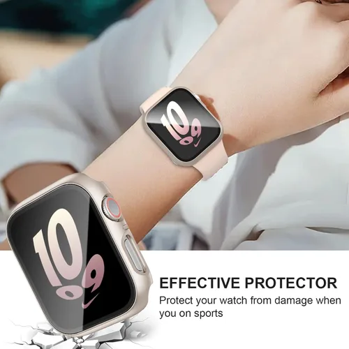 Miniatura 6 de Paquete de 6 fundas para Apple Watch SE 3 (2025) SE 2 Series 6, 5, 4, de 1.57 pulgadas, con protector de pantalla de vidrio templado, parachoques