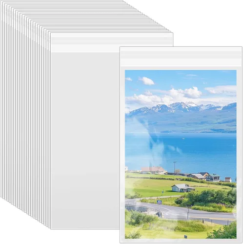 Miniatura 10 de VOKOY Paquete de 50 Fundas Transparentes como Cristal de 8.5 x 11 Pulgadas Bolsas de Almacenamiento, Bolsas de Celofán Autosellantes Resellables