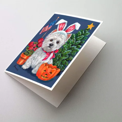 Miniatura 277 de Caroline's Treasures PPP3013GCA7P - Tarjetas de felicitación y sobres para mascotas de Basset Hound Teacher, paquete de 8 tarjetas en blanco