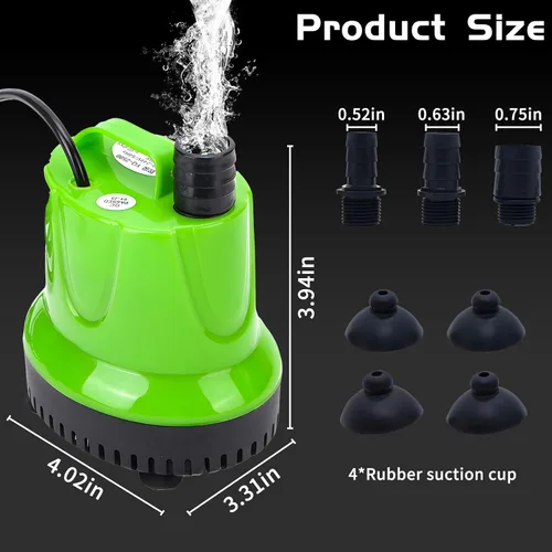 Miniatura 2 de Bomba de agua sumergible de 25 W para acuario, estanque, drenaje de piscina, tanque de peces, pequeña bomba de cambio de agua, mini bomba