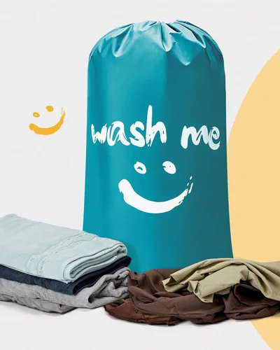 Miniatura 7 de HOMEST XL Wash Me Bolsa de Lavandería de Viaje, Organizador de Ropa Sucia, Lo Suficientemente Grande para Contener 4 Cargas de Prendas, Fácil