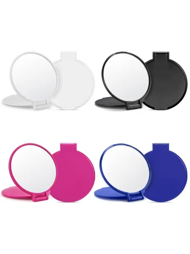 Miniatura 12 de Qislee Espejo compacto a granel, espejo de maquillaje redondo para bolso, juego de 12 (blanco)