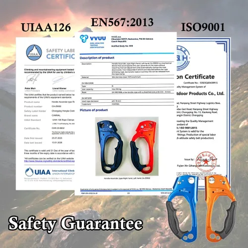 Miniatura 2 de Zeluga Quick Up Rope Ascender for Both Hand, UIAA & ISO & CE Certified Hand Ascender, Rope Clamp for 8~13MM Rope