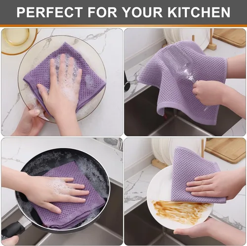 Miniatura 86 de Kitinjoy - Paños de cocina de 100 % algodón, tela de tejido gofrado, paño de limpieza ultrasuave, absorbente y de secado rápido. Beige