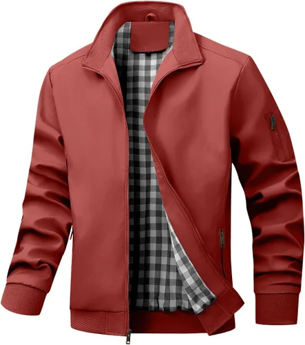 Miniatura 9 de Wizoat Chaqueta Bomber para Hombre Ligera Casual Cortavientos Chaquetas con Cremallera Abrigo