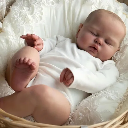 Miniatura 3 de iCradle Preciosa muñeca de bebé Reborn de 20 pulgadas, 19.7 in, de silicona suave, con ojos cerrados, muñeca recién nacida, regalo para mayores de 3