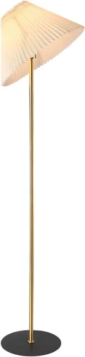 Miniatura 9 de KUNJOULAM Lámpara de pie plisada moderna, lámpara de pie de poste dorado, lámpara alta de diseño simple con pantalla beige ajustable, lámpara de pie