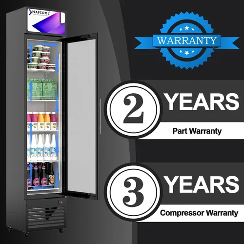 Miniatura 8 de Refrigerador comercial de bebidas, refrigerador de 7 pies cúbicos pequeños delgados de una sola puerta de vidrio con estantes ajustables de luz LED