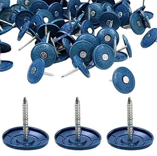 Paquete de 2000 clavos redondos de plástico para techos de 1 pulgada, clavos de papel de alquitrán galvanizado para fijación de envoltura de casa,