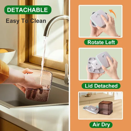 Miniatura 5 de Contenedor de fórmula, 1700 ml/730 g, dispensador hermético de fórmula, contenedor de alimentos práctico de un botón con apertura emergente, 57.5 fl