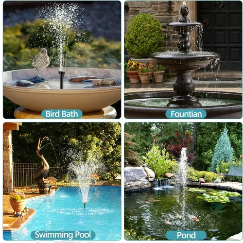 Miniatura 9 de POPOSOAP Bomba de Agua Solar 12W, Bomba de Fuente Solar de Agua con Bomba Sumergible de Estanque de 160GPH de Flujo Ajustable para Fuente Solar
