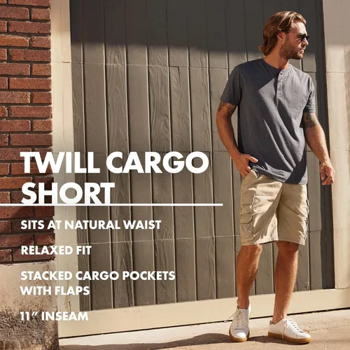 Miniatura 4 de Wrangler Authentics - Shorts de sarga estilo cargo, para hombre grande y alto