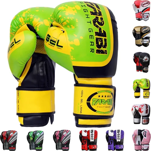 Miniatura 13 de Farabi Guantes de boxeo Pro Fighter Sparring Gym Bag Punching Focus Pad Mitts