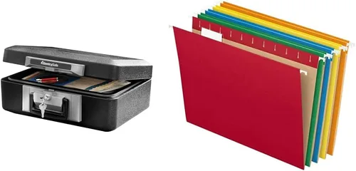 Miniatura 8 de SentrySafe Caja ignífuga 1200 con cerradura de llave, 0.18 pies cúbicos, color negro y caja ignífuga 1170 con cerradura de llave de 0.61 pies