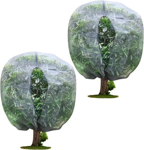 Miniatura 9 de Cubierta para plantas de jardín, bolsas de red de protección para plantas con cremallera, cubierta de red para árboles frutales, bolsas de malla