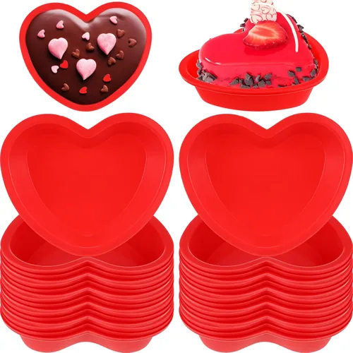 Miniatura 9 de 4 moldes de silicona para pasteles de corazón, moldes antiadherentes para aniversario, cumpleaños, aperitivos, cupcakes
